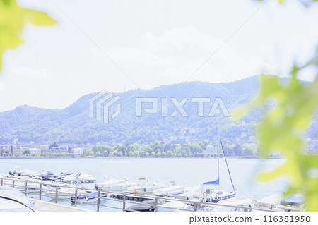 View of the lakeside town of Lake Como in Italy View of the lakeside town of Lake Como in Italy 116381950