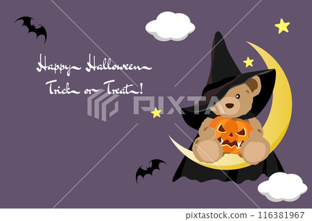 Postcard 03 of a teddy bear dressed up for Halloween Postcard 03 of a teddy bear dressed up for Halloween 116381967