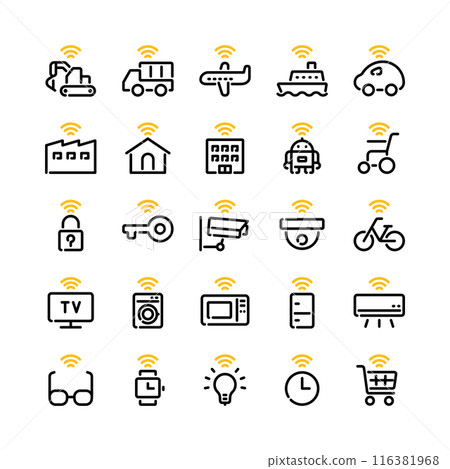 iot icon set 116381968