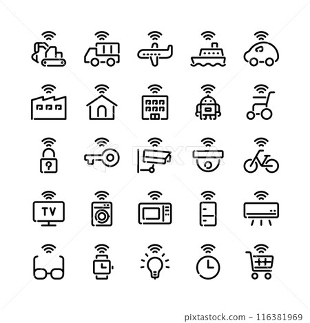 iot icon set 116381969