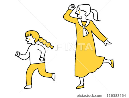 一位母親追趕她的女兒 一位母親追趕她的女兒 116382364