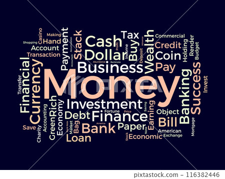 Money wordcloud template. Business concept vector background. Money wordcloud template. Business concept vector background. 116382446