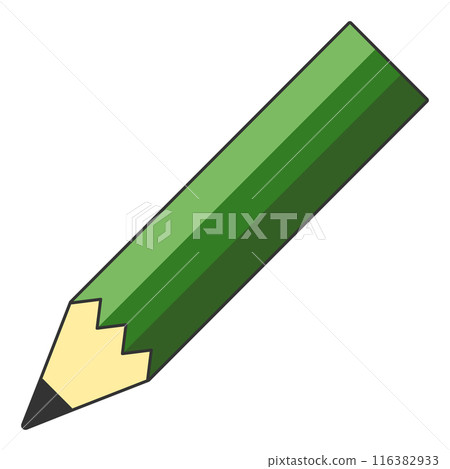 綠色鉛筆圖示說明（帶線） 116382933