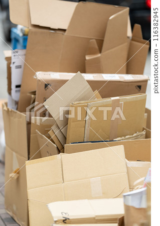 Cardboard Recyclable waste 116382945