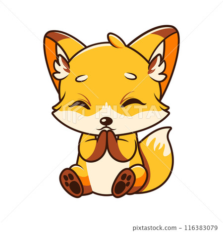 Baby Fox Animal Mascot Cartoon Character Illustration with Cute Expression Baby Fox Animal Mascot Cartoon Character Illustration with Cute Expression 116383079