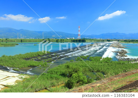 [德島縣] 10號堰（吉野川）晴空萬裡 116383104