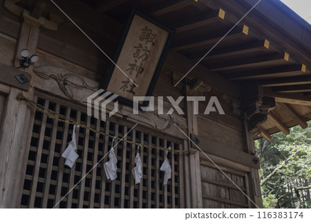 Paper streamers at Suwa Shrine in Agatsuma County, Gunma Prefecture 116383174
