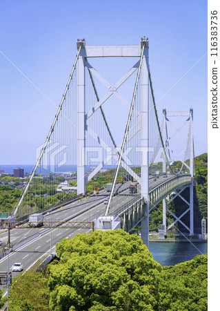 The Kanmon Bridge connecting Honshu and Kyushu The Kanmon Bridge connecting Honshu and Kyushu 116383736