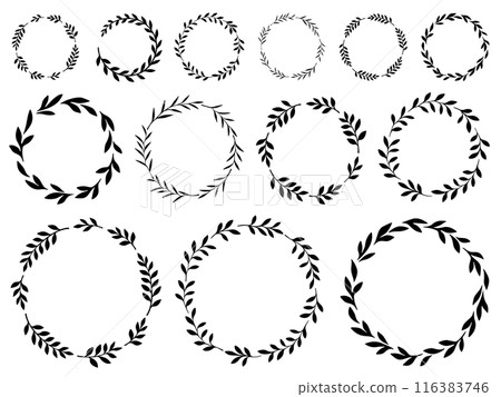 植物剪影圓環框架集 植物剪影圓環框架集 116383746