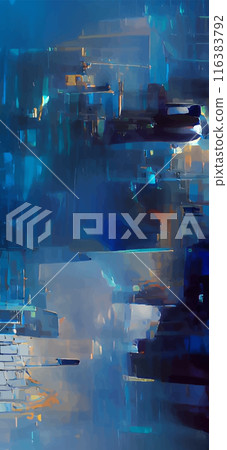Abstract background modern futuristic graphic. Blue chaotic background. 116383792