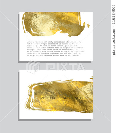 Gold foil abstract grunge banner. Texture, gold foil effect background vector. 116384005