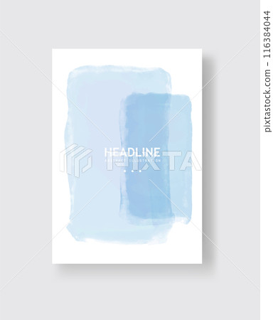 Abstract vector watercolor banner. Clolor brush strokes on white background. 116384044