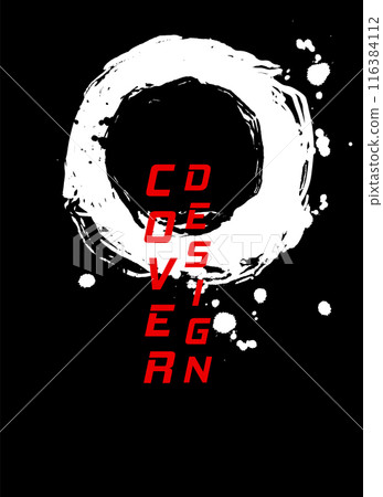Red and black abstract background with ink brush design elements. Red and black abstract background with ink brush design elements. 116384112
