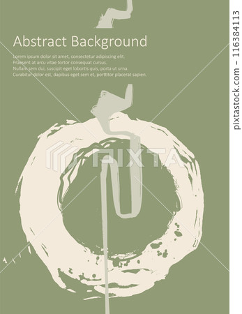 Khaki and white abstract background with ink brush design elements. Khaki and white abstract background with ink brush design elements. 116384113