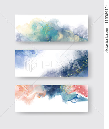 Luxury abstract background set of marble liquid ink art. 116384134