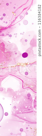 Vector pink coral banner. Hand drawn abstract paint brush stroke. 116384182
