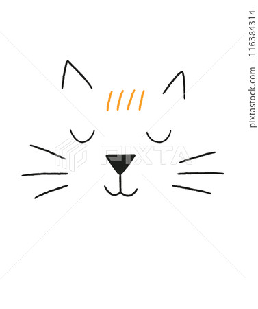 Hand-drawn vector illustration of a cute, ginger cat with a Cheshire grin. Striped and fat, this doodle cartoon character is perfect for t-shirt designs, cards, and prints. Motivational and funny Hand-drawn vector illustration of a cute, ginger cat with a Cheshire grin. Striped and fat, this doodle cartoon character is perfect for t-shirt designs, cards, and prints. Motivational and funny 116384314