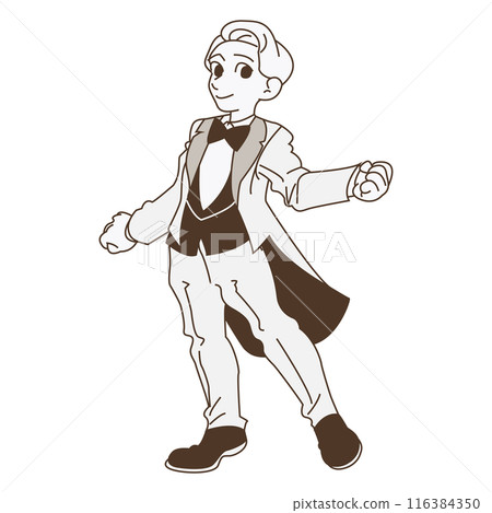 Groom wearing a wedding suit 116384350