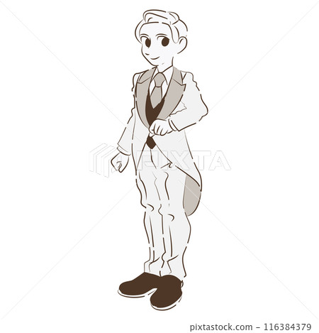 新郎穿著結婚禮服 新郎穿著結婚禮服 116384379