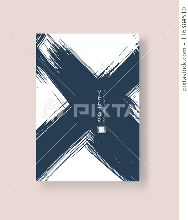 Abstract ink brush banners with grunge effect 116384510