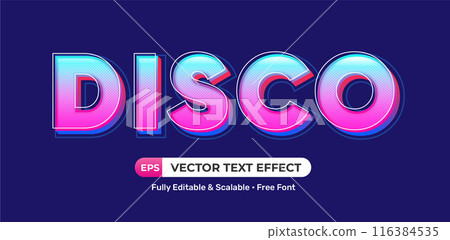 Editable Disco Text Effect, suitable for promotion, product, headline, flyer 116384535