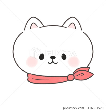 戴著圍巾的貓的插圖 戴著圍巾的貓的插圖 116384579