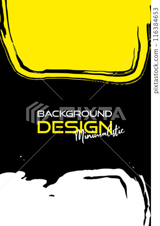 White yellow ink brush stroke on black background. Japanese style. Vector illustration grunge stains. Brushes illustration. White yellow ink brush stroke on black background. Japanese style. Vector illustration grunge stains. Brushes illustration. 116384653