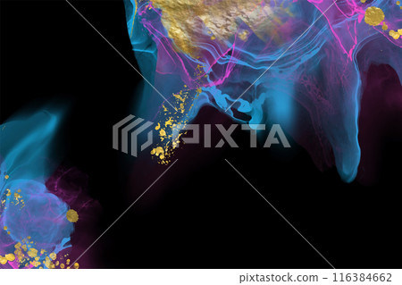 Luxury blue, black, gold background marble liquid ink art. Vector illustration. Luxury blue, black, gold background marble liquid ink art. Vector illustration. 116384662