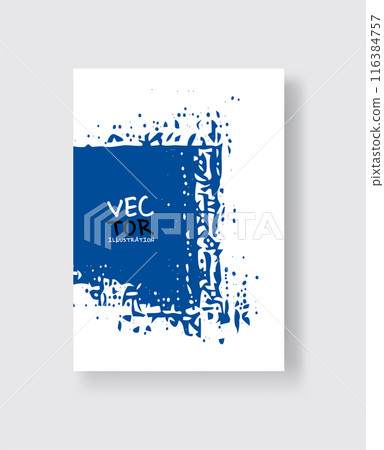 Blue ink brush stroke on white background. Minimalistic style. 116384757
