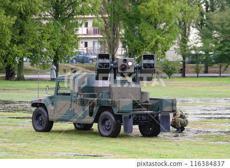 Ground Self-Defense Force Type 93 short-range surface-to-air guided missile participating in training exhibition Ground Self-Defense Force Type 93 short-range surface-to-air guided missile participating in training exhibition 116384837