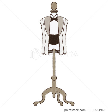Torso with wedding suit hanging Torso with wedding suit hanging 116384965