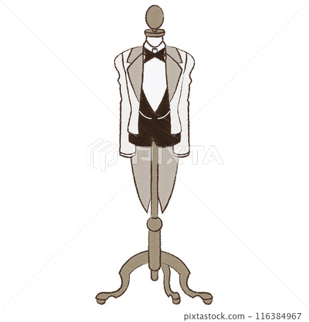 Torso with wedding suit hanging Torso with wedding suit hanging 116384967