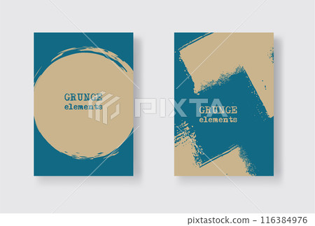 Color ink brush stroke banner on white background. Japanese style. 116384976