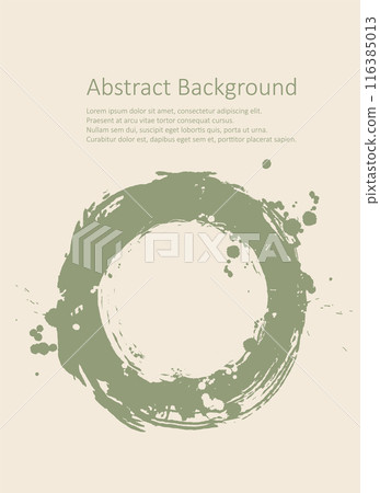 Khaki and white abstract background with ink brush design elements. 116385013