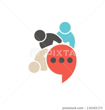 People family together human unity chat bubble logo vector icon 116385173