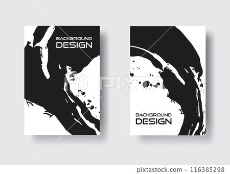 Black ink brush stroke on white background. Japanese style. Vector illustration grunge stains. Brushes illustration. Black ink brush stroke on white background. Japanese style. Vector illustration grunge stains. Brushes illustration. 116385298