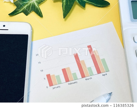 Graph data and smartphone 116385326