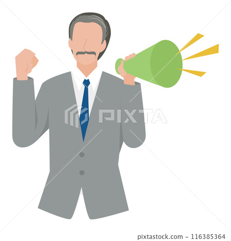 使用擴音器大聲說話的商人 116385364