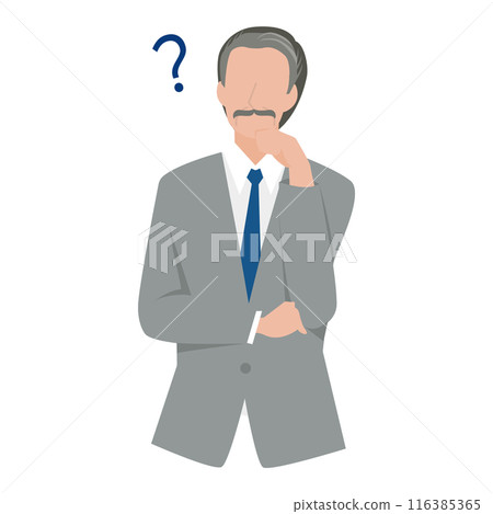 一個商人用手托著下巴思考 116385365