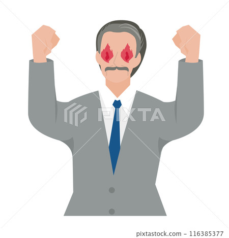 A motivated male manager with burning eyes 116385377