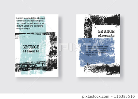 Collection of grunge covers with brush strokes. 116385510