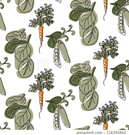 Ecofriendly seamless pattern with vegetables Ecofriendly seamless pattern with vegetables 116385662