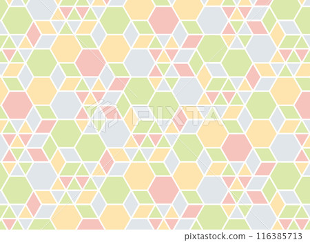 Spring colored hexagon and geometric background 116385713