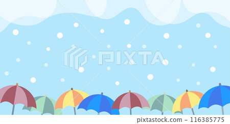 彩色雨傘在雪中被淋濕的向量幀背景圖像 彩色雨傘在雪中被淋濕的向量幀背景圖像 116385775