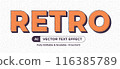 Editable text effect Retro 3d style premium vector 116385789
