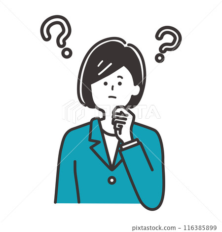 Illustration of a troubled/worried business person (woman in a suit) Illustration of a troubled/worried business person (woman in a suit) 116385899