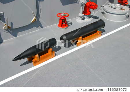 Maritime Self-Defense Force training shells on display Maritime Self-Defense Force training shells on display 116385972