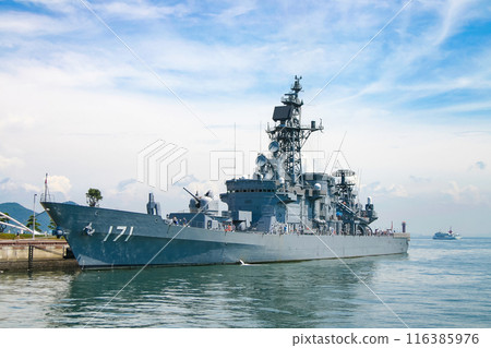 Maritime Self-Defense Force destroyer at anchor 116385976