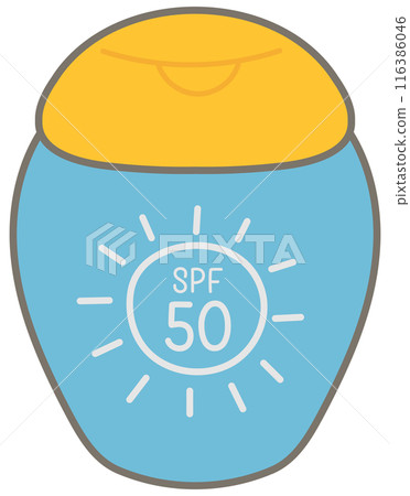 Kid hand drawn cute camping picnic trip elements sunblock sunscreen Kid hand drawn cute camping picnic trip elements sunblock sunscreen 116386046