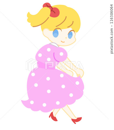 穿圓點洋裝的女孩2 116386064